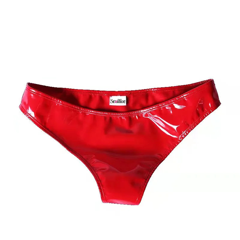 Soft lingerie sets for nightwear relaxation-Glossy PVC Leather Low Waist Shorts - Erotic Fetish Soft lingerie sets for nightwear relaxation-Glossy PVC Leather Low Waist Shorts - Erotic Fetish