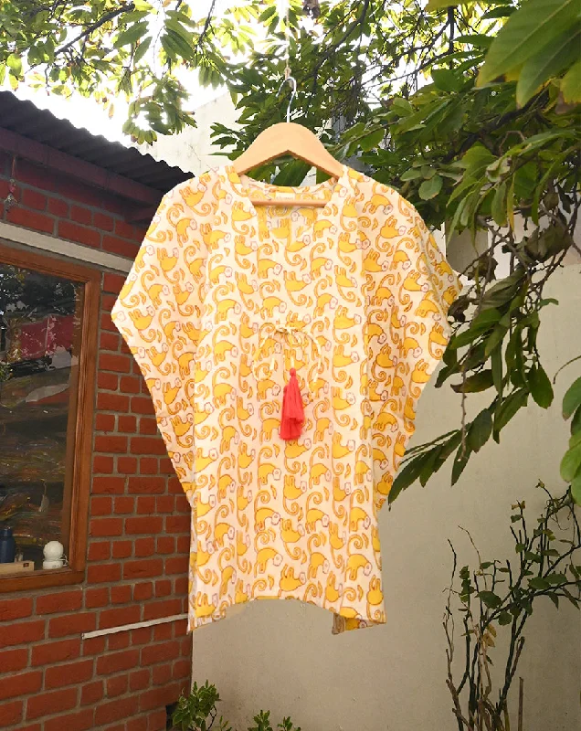 Stylish mother and kid same suit for effortless fashion-Funky Monkey Cotton Kaftan for Girls