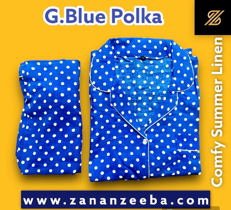 Matching mother and kid same suit for fashion-forward families-G Blue Polka