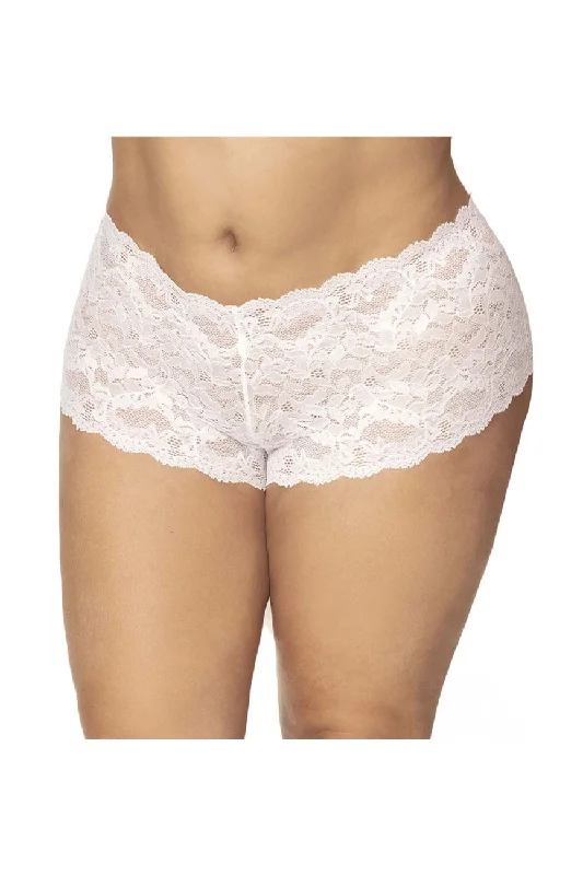 Sexy lingerie for sheer elegance-Mapale 90X Lace Boyshort Color White