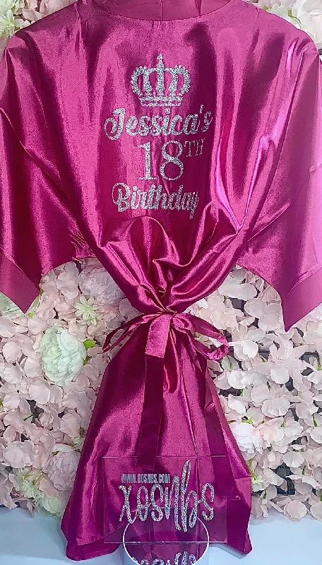 Elegant satin robes for a stylish look-Kids | Personalised Satin Robes | Hot Pink
