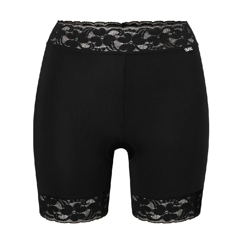 Women's lace panties for a romantic look-Avet trosa med ben och spets Black