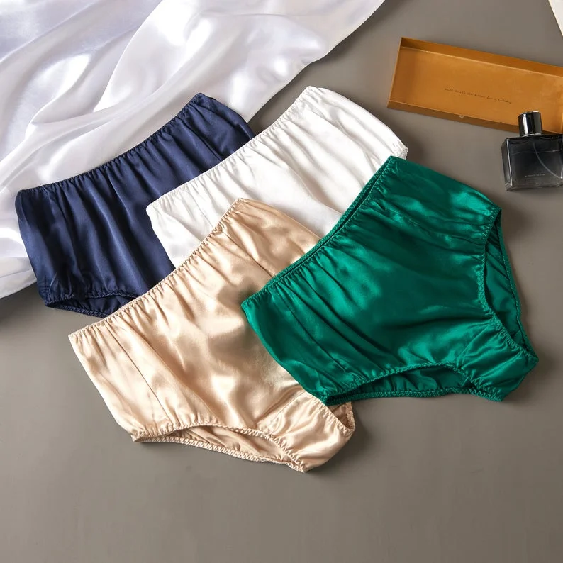 Comfortable and stylish women's panties-Set of 9 Pure Mulberry Silk French Cut Panties | High Waist | 22 Momme | Float Collection