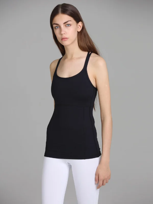 plus size camisoles tummy control-TRANSLATION TANK, BLACK