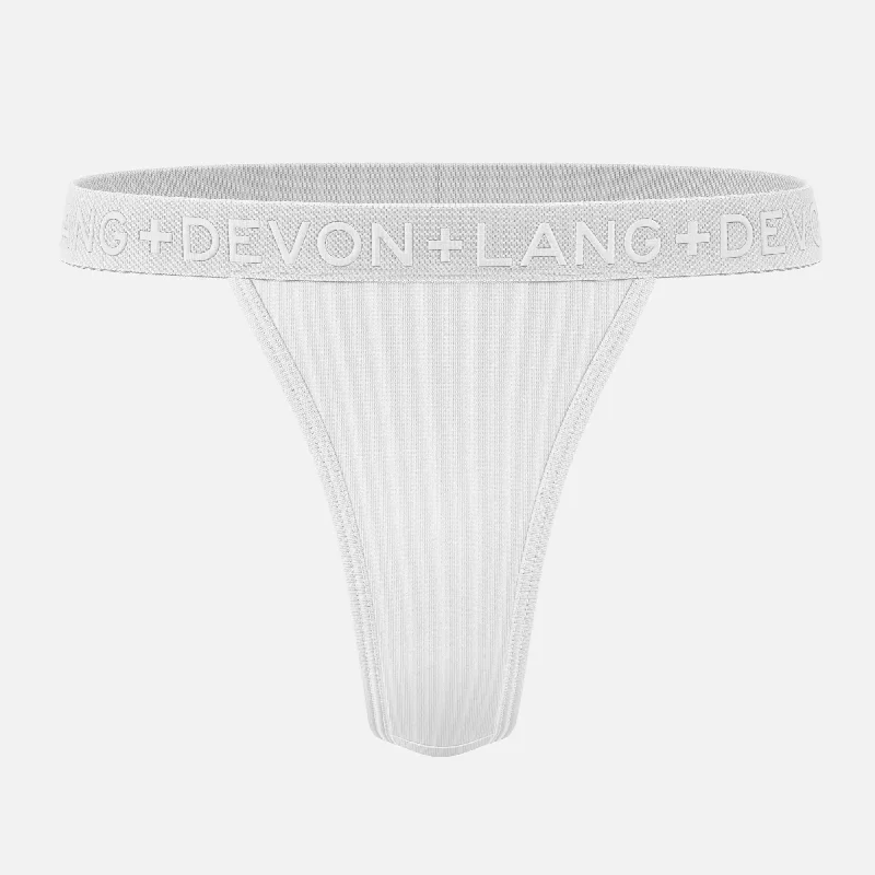 Women's panties with adjustable waistband-Katrina V-Thong - Glacier White