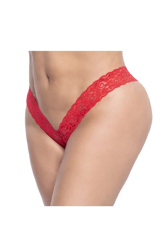 Sexy lingerie for curvy figures-Mapale 93X Lace Boyshort Color Red