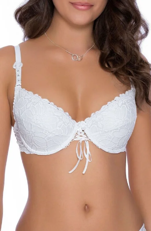 Stretchy lingerie sets for flexible comfort-Roza Damaris White Bra