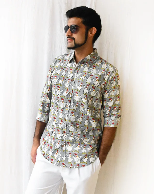 Fun and stylish matching mother and kid same suit-Kuk-doo-koo  Cotton Men's Shirt