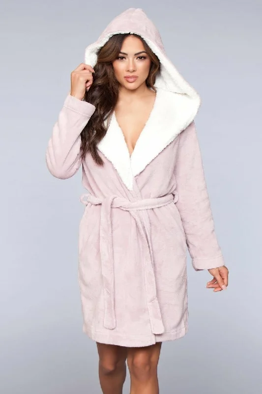 Women's robes with plush feel for bedtime-Geovan Plush Fleece Robe