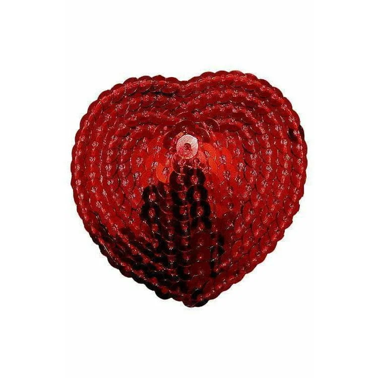 Nipple covers for light and breathable fabric-Red Heart Sequin Nipple Pasties