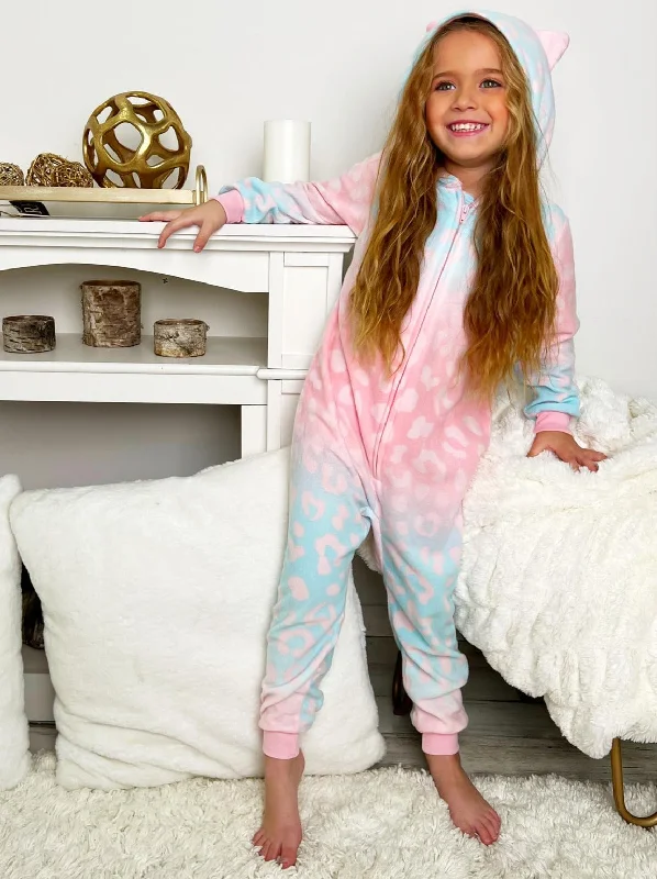 Elegant mother and kid same suit for special moments-Saint Eve Girl's Leopard Hooded Blanket Sleeper Onesie Elegant mother and kid same suit for special moments-Saint Eve Girl's Leopard Hooded Blanket Sleeper Onesie