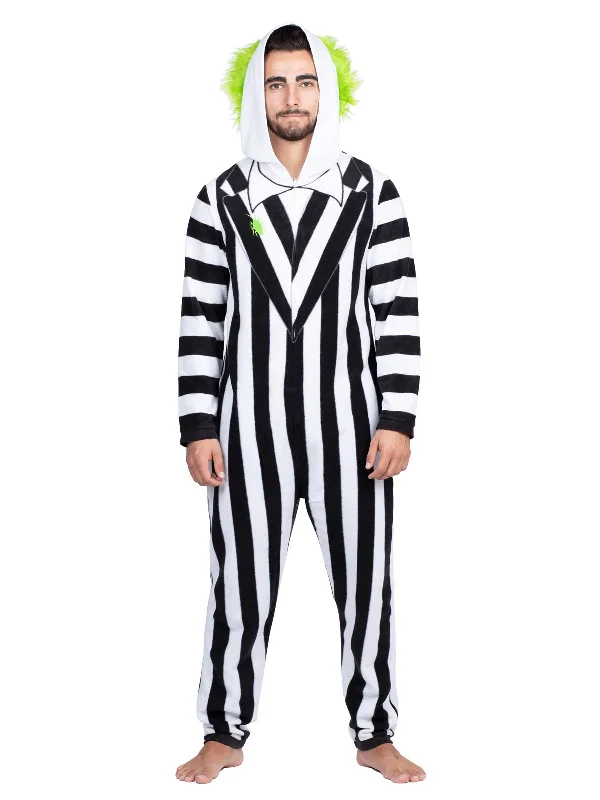 Stylish matching mother and kid same suit for day trips-Beetlejuice Men's Onesie Pajama Costume Union Suit Stylish matching mother and kid same suit for day trips-Beetlejuice Men's Onesie Pajama Costume Union Suit