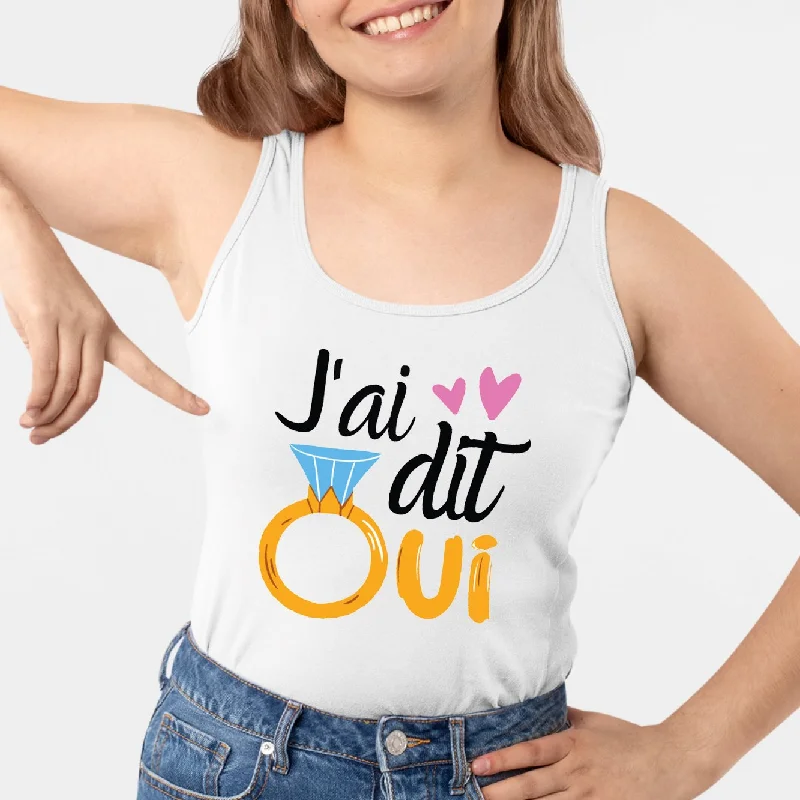 moisture-wicking tanks for gym-Débardeur Femme J'ai dit oui
