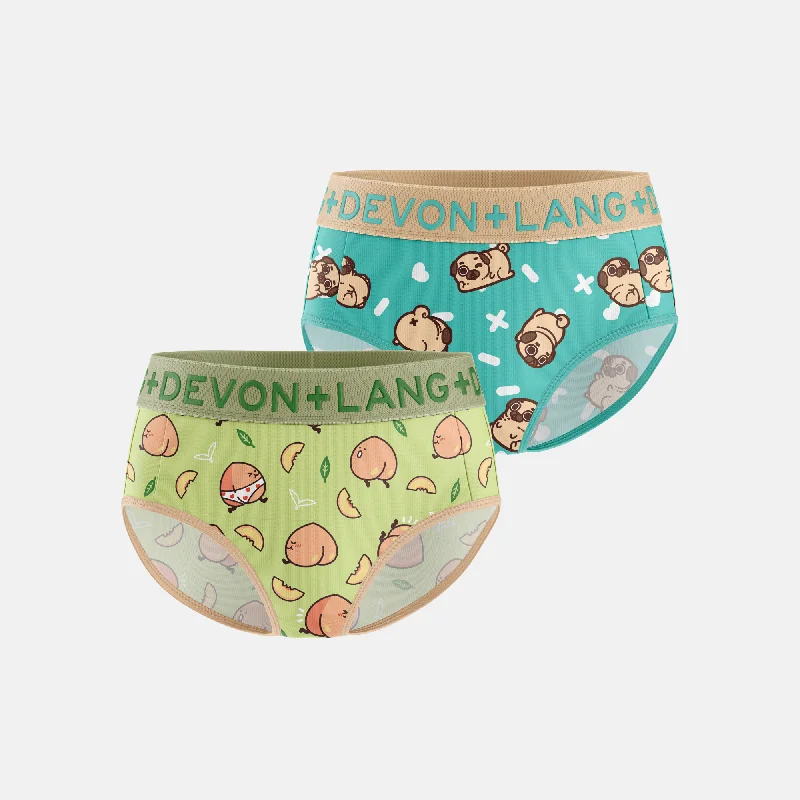 Comfortable women's panties with wide waistband-Bria Bikini Brief - Multi-Packs - Peaches/Puglie Comfortable women's panties with wide waistband-Bria Bikini Brief - Multi-Packs - Peaches/Puglie
