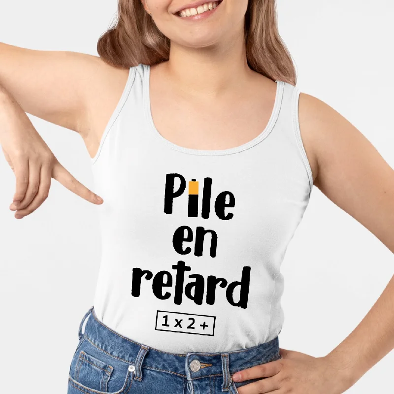 tank tops for backless dresses-Débardeur Femme Pile en retard