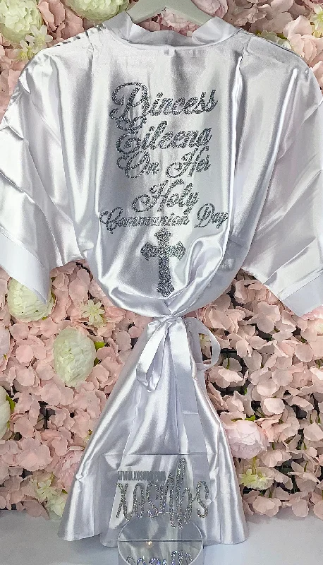 Women's robes for ultimate comfort and warmth-Kids | Personalised Satin Robes | White