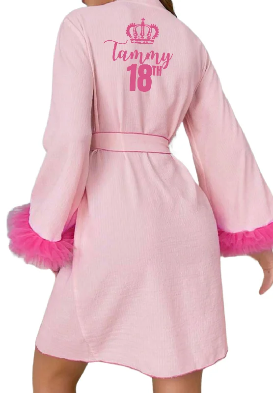 Comfortable women's robes with pockets-Two Tone Personalised Robe