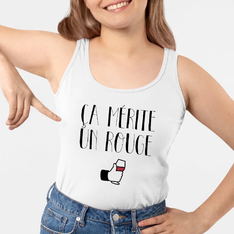 ribbed tanks 90s vintage style-Débardeur Femme Ça mérite un rouge