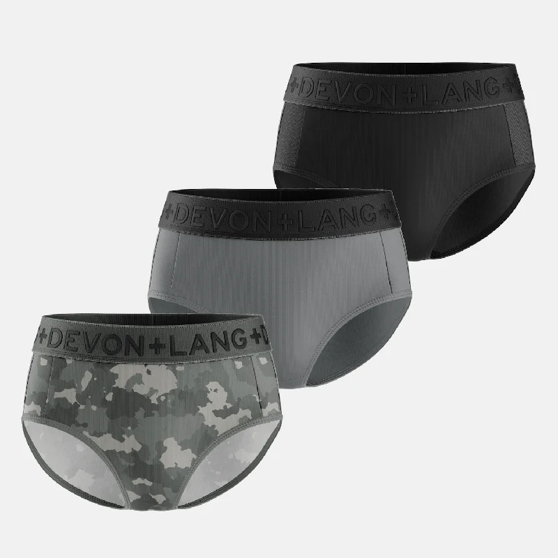 Women's cotton panties for extra comfort-Bria Bikini Brief - Multi-Packs - Grey Camo/Obsidian/Slate Grey Women's cotton panties for extra comfort-Bria Bikini Brief - Multi-Packs - Grey Camo/Obsidian/Slate Grey