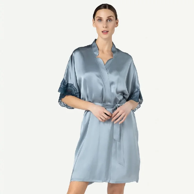 Elegant women's robes for sleep-NK iMode Alice Feminine Lounge Short Silk Kimono