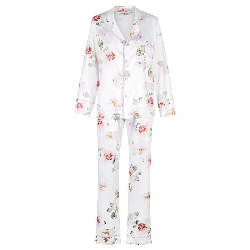 Elegant matching mother and kid same suit for weddings-Limited Edition Satin Personalised Pyjama Winter Set - Floral Print