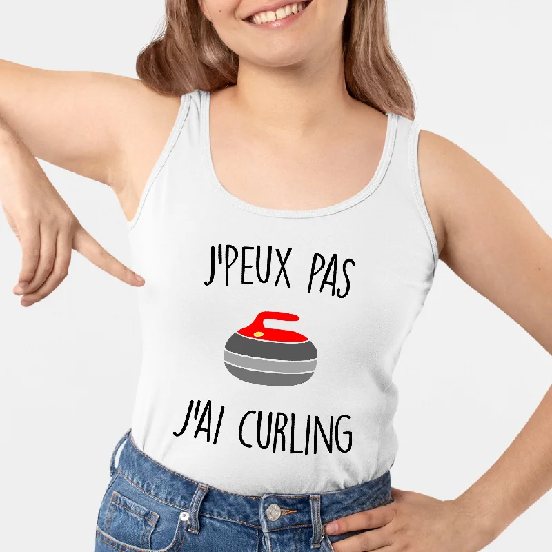 mastectomy tanks prosthetic pockets-Débardeur Femme J'peux pas j'ai curling