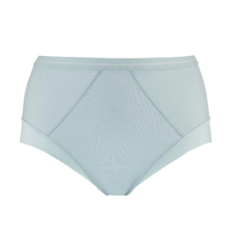 Women's panties with cotton lining for extra comfort-Opal Blue - High Waisted Silk & Organic Cotton Full Brief Women's panties with cotton lining for extra comfort-Opal Blue - High Waisted Silk & Organic Cotton Full Brief