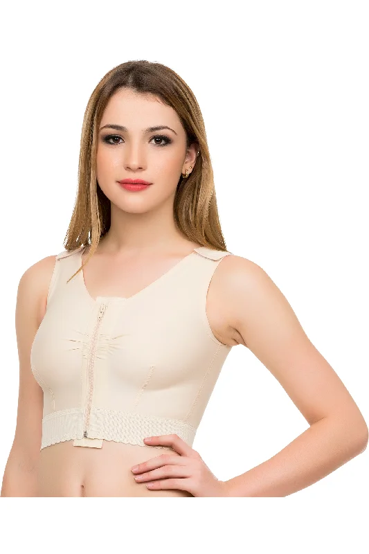 Bras for gentle compression during recovery-Chaleco bolero compresor sin mangas y brasier integrado con zipper frontal (VS04) Bras for gentle compression during recovery-Chaleco bolero compresor sin mangas y brasier integrado con zipper frontal (VS04)