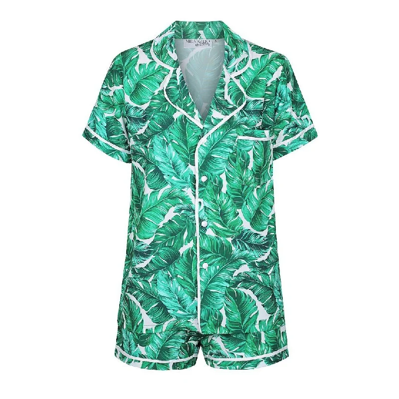 Casual matching mother and kid same suit for weekends-Limited Edition Personalised Pyjama Set - Short Sleeve Hamptons Print