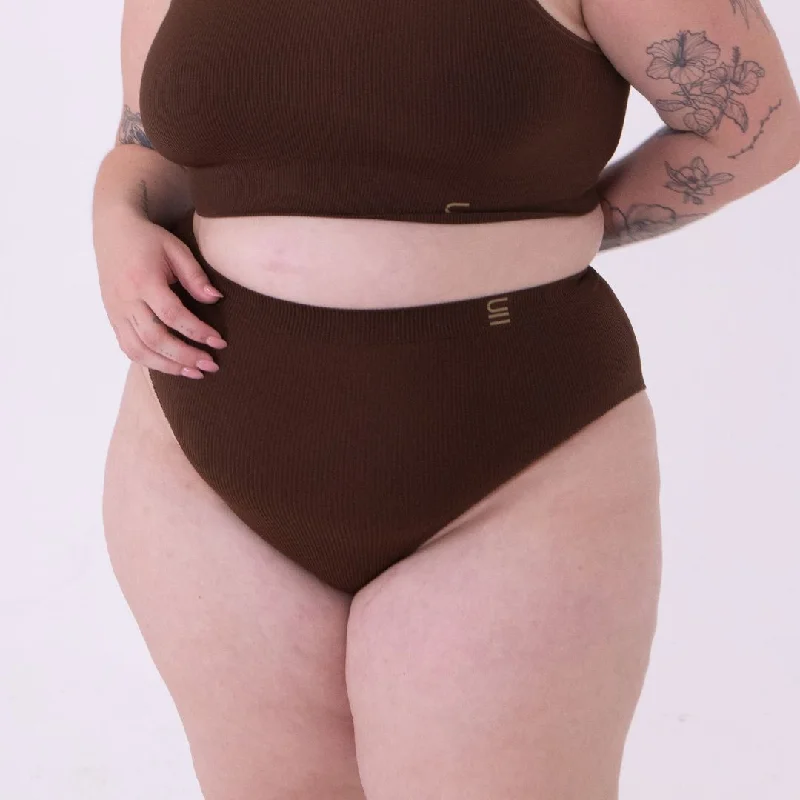 Women's panties for curvy body types-High Waist Brief - Recycled Seamfree - Nude 6