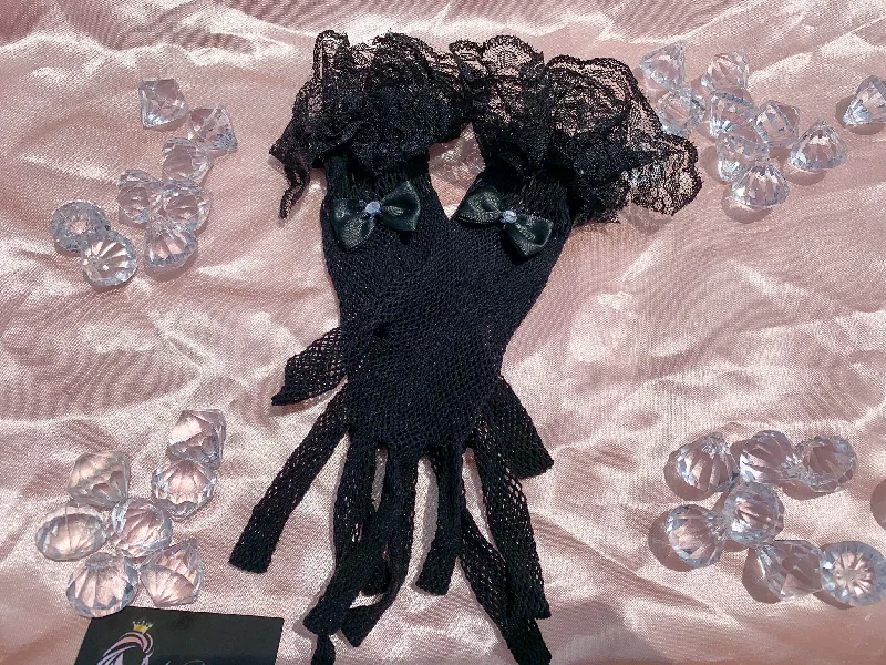 Nipple covers for all types of tops-Midnight Forgotten Shadow Lace Gloves