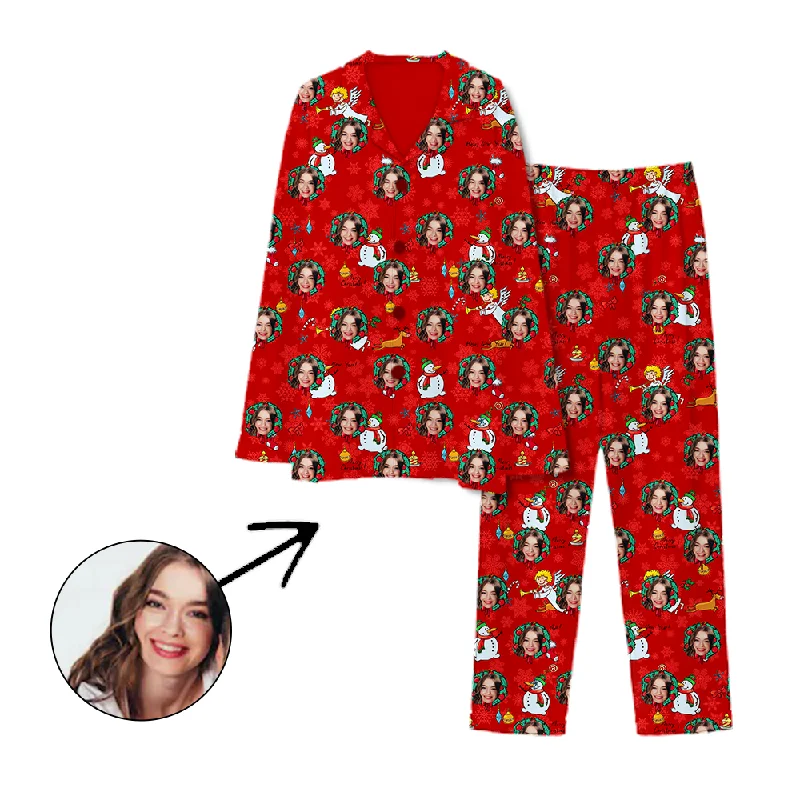Matching outfits for mother and kid same suit for family photos-Personalised Pyjamas Christmas Snowman