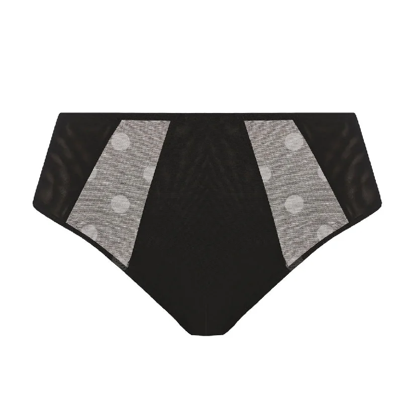 Women's panties with cotton lining for comfort-Elomi Matilda Full briefs Black Dot
