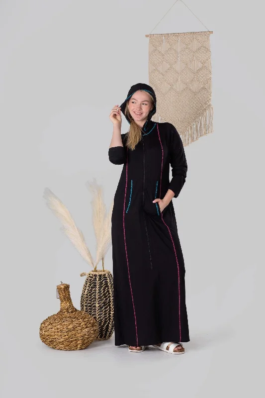 Stylish women's robes for casual wear-Exposed Stitch Morning Robe