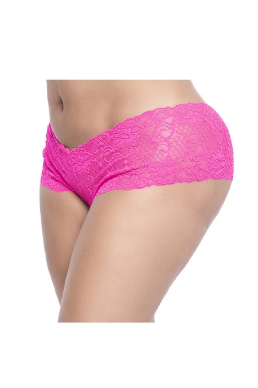 Sexy lingerie for smooth fit under clothing-Mapale 90X Lace Boyshort Color Hot Pink