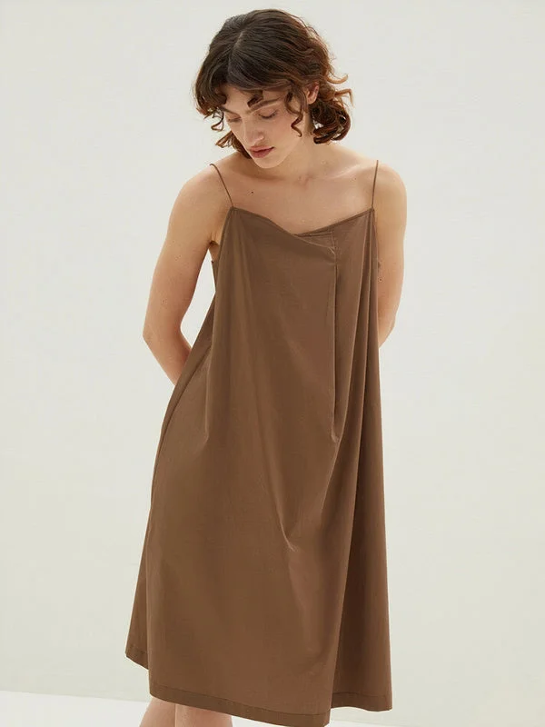 Elegant women's sexy nightwear for evening relaxation-Nuisette Nuptial à Fines Brides "Marron"