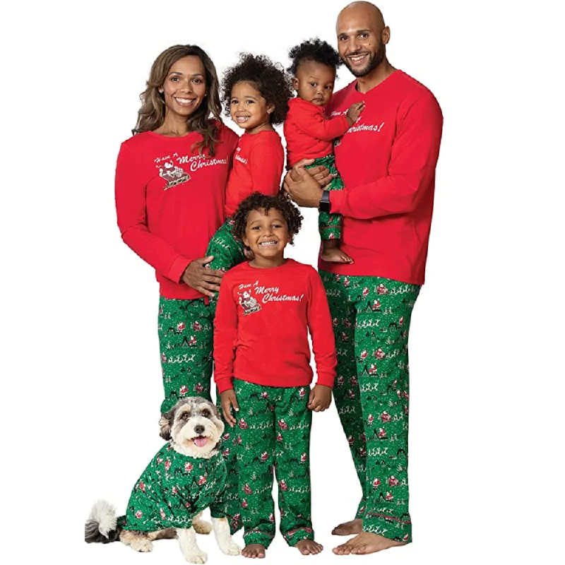 Matching mother and kid same suit for movie nights-Merry Christmas Family Matching Sets