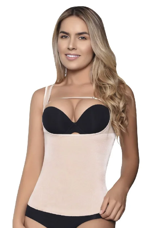 Sexy lingerie for under strapless outfits-Vedette 5086 Firm Control Tank-Top Color Nude