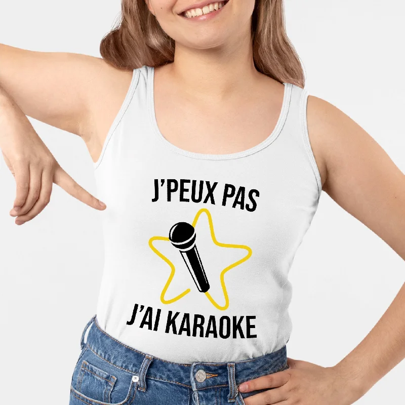arthritis-friendly camisoles easy buttons-Débardeur Femme J'peux pas j'ai karaoke