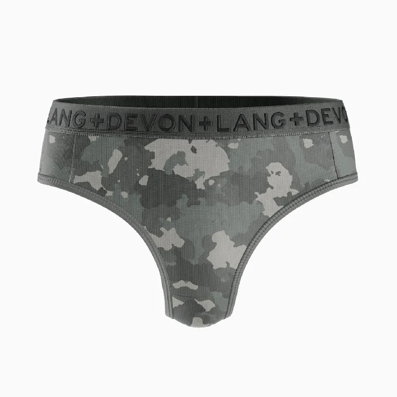 Breathable women's panties for summer-Bria 2.0 Thong - Grey Camo