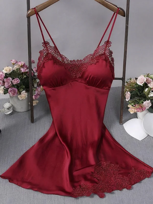 Elegant women's sexy nightwear for special occasions-Nuisette en Satin Push Up pour Femme "Bordeaux" Elegant women's sexy nightwear for special occasions-Nuisette en Satin Push Up pour Femme "Bordeaux"