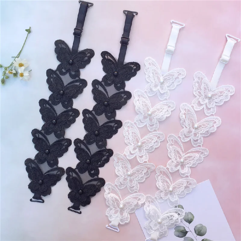 Nipple covers for active lifestyle wear-Butterfly Lace Bra Strap