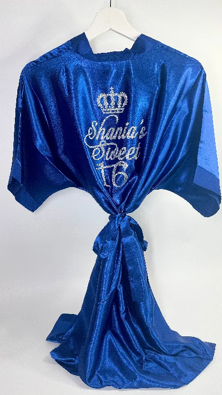 Women's robes for chic relaxation-Personalised Robe | Royal Blue