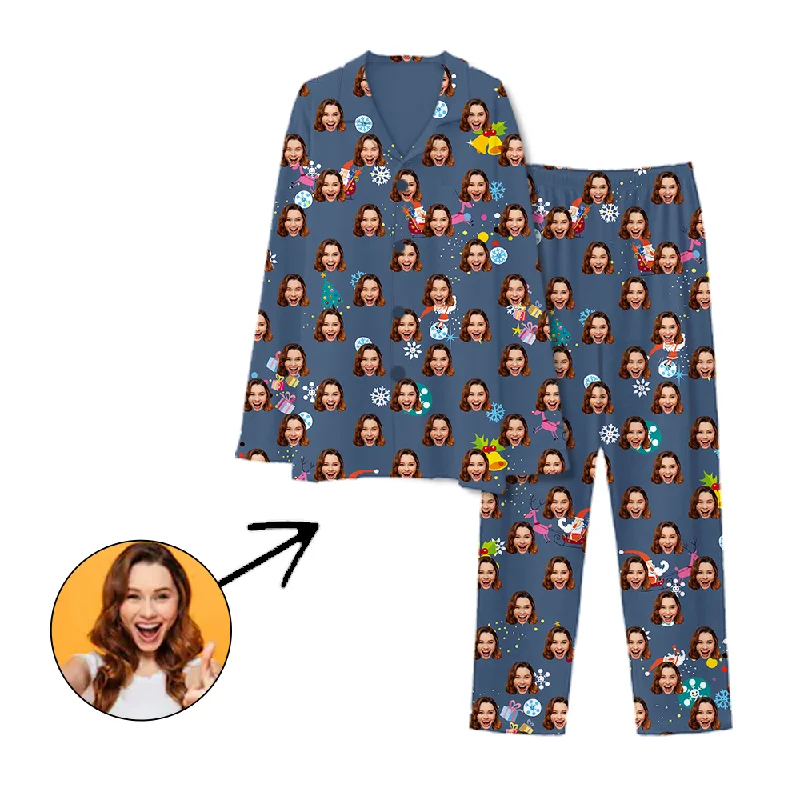 Matching mother and kid same suit for evening outings-Personalised Pyjamas Christmas Bell