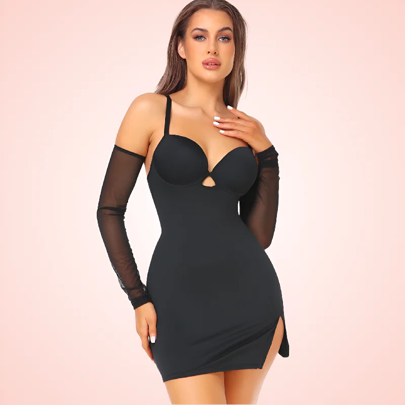 Bras for body shaping after surgery-Women Mini Underdress Shapewear with Built In Bra
