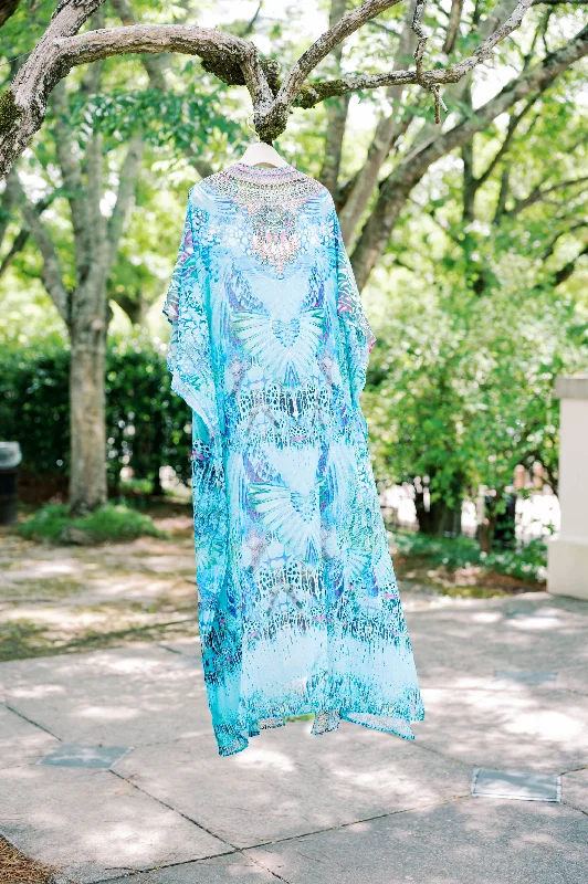 Comfortable women's robes for winter-Blakeline Kimono: Santorini
