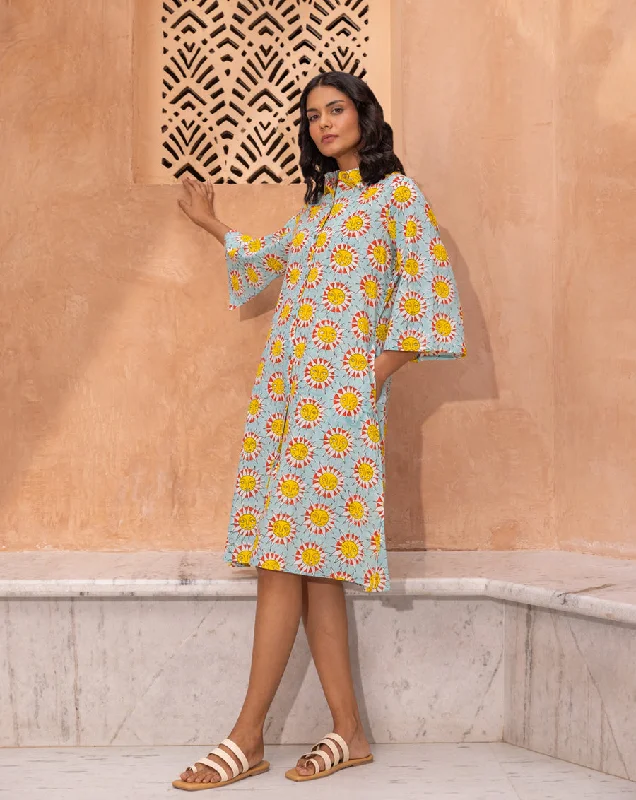 Trendy mother and kid same suit for relaxed trips-SunBurn Aye Line - Soft Cotton Shirt Dress