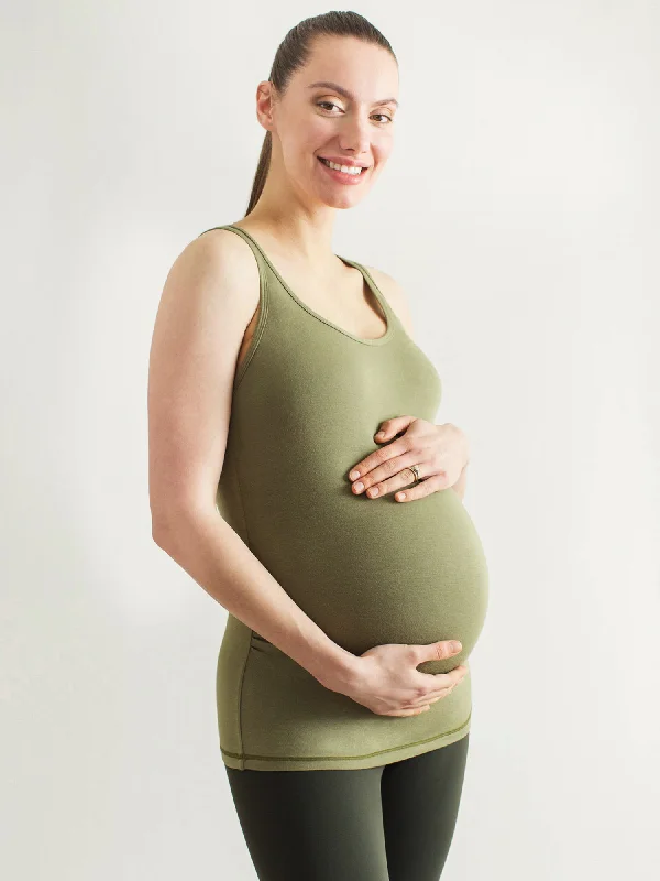 breathable tank tops for summer-SOFT STRETCH MATERNITY TANK, WILLOW