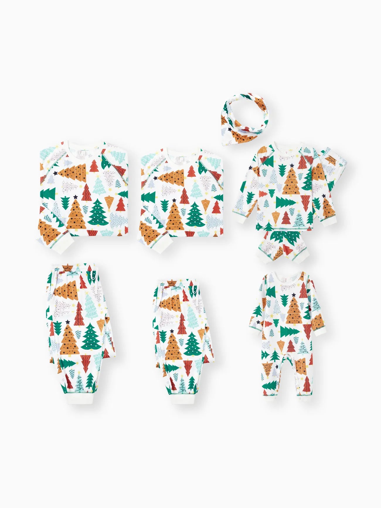 Fashionable matching mother and kid same suit for get-togethers-Christmas Tree Patterned Matching Family Set