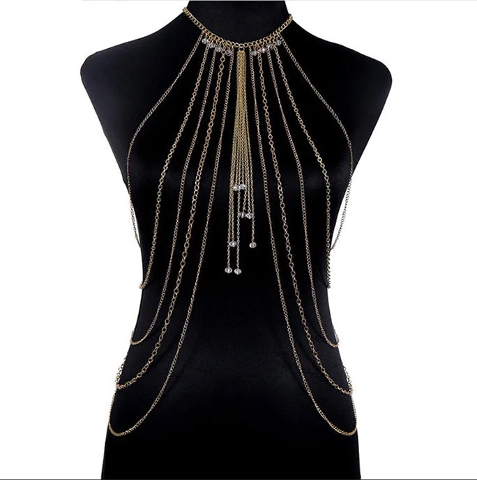 Nipple covers for keeping garments in place-Sexy Bikini Beach Crystal Body Chain, Gold Body Necklace Chain, Belly Bodychain Nipple covers for keeping garments in place-Sexy Bikini Beach Crystal Body Chain, Gold Body Necklace Chain, Belly Bodychain